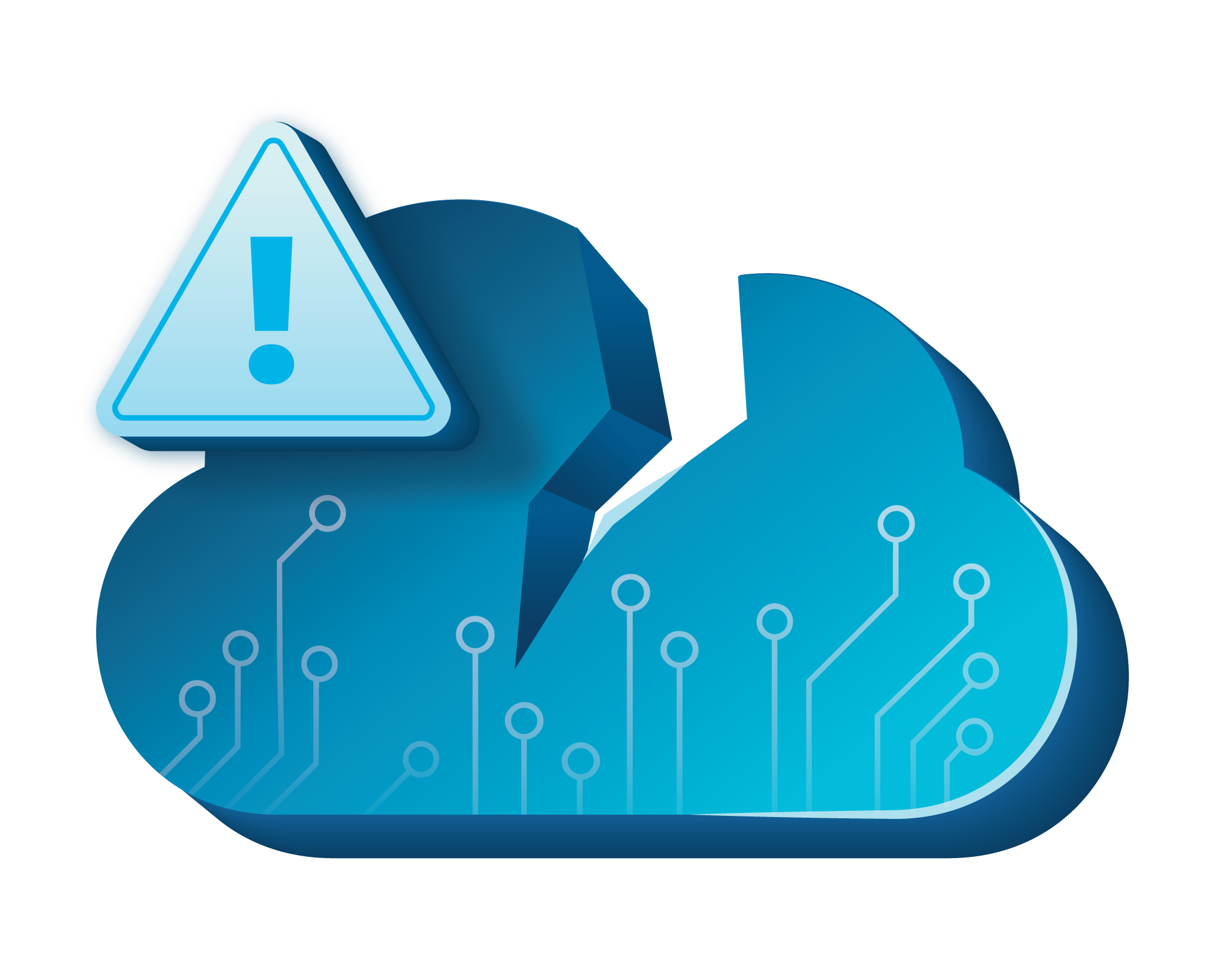 Illustration of a broken cloud representing common cloud infrastructure problems